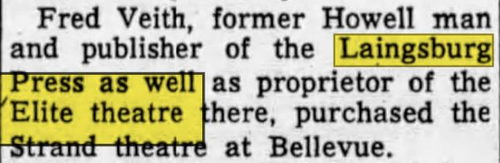 Oct 26 1960 article Bellevue Theatre (Our Theatre, Strand), Bellevue